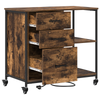 Office Cabinet with Wheel Smoked oak Engineered wood