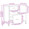 Office Cabinet with Wheel Smoked oak Engineered wood