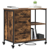 Office Cabinet with Wheel Smoked oak Engineered wood