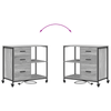 Office Cabinet with Wheel Grey sonoma Engineered wood