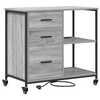 Office Cabinet with Wheel Grey sonoma Engineered wood