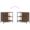 Office Cabinet with Wheel Brown oak Engineered wood