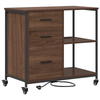 Office Cabinet with Wheel Brown oak Engineered wood