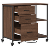 Office Cabinet with Wheel Brown oak Engineered wood