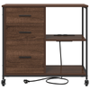 Office Cabinet with Wheel Brown oak Engineered wood