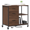 Office Cabinet with Wheel Brown oak Engineered wood
