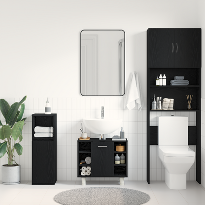 Bathroom Cabinet Black Oak 60 x 32 x 54 cm Engineered Wood