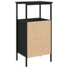 Bedside Cabinet Black Oak 41x31x80 cm Engineered Wood