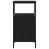 Bedside Cabinet Black Oak 41x31x80 cm Engineered Wood