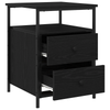 Bedside Cabinet Black Oak 44x45x60 cm Engineered Wood and Steel
