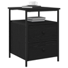 Bedside Cabinet Black Oak 44x45x60 cm Engineered Wood and Steel