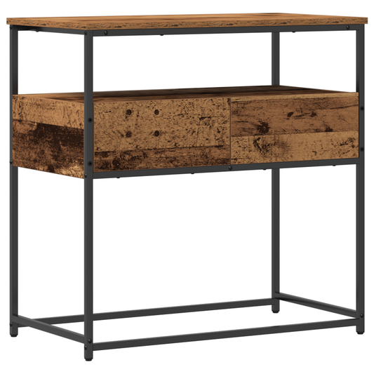 Console Table with Drawer with Shelf Old Wood 75 x 40 x 75 cm