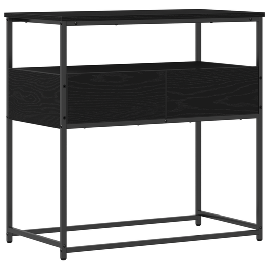 Console Table with Drawer with Shelf Black oak 75 x 40 x 75 cm