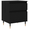 Bedside Cabinet Black Oak 40x35x50 cm Engineered Wood