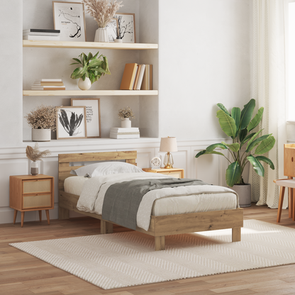 Bed Frame Artisan oak 100 x 200 cm Engineered wood