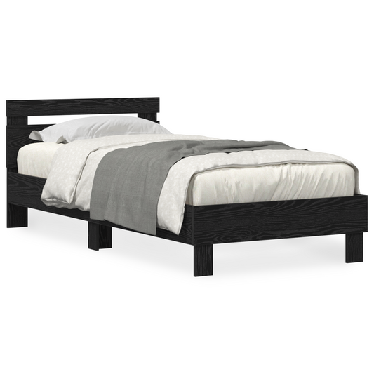 Bed Frame Black oak 90 x 200 cm Engineered wood