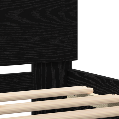Bed Frame Black oak 75 x 190 cm Engineered wood