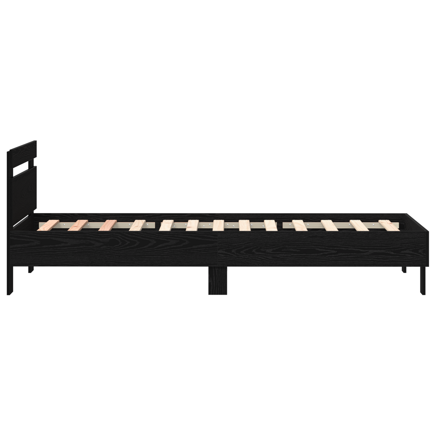 Bed Frame Black oak 75 x 190 cm Engineered wood
