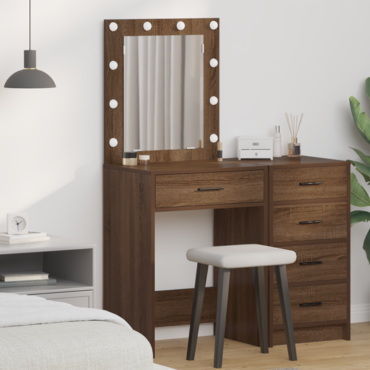 Dressing Table Brown Oak 50 x 41 x 135 cm Engineered wood