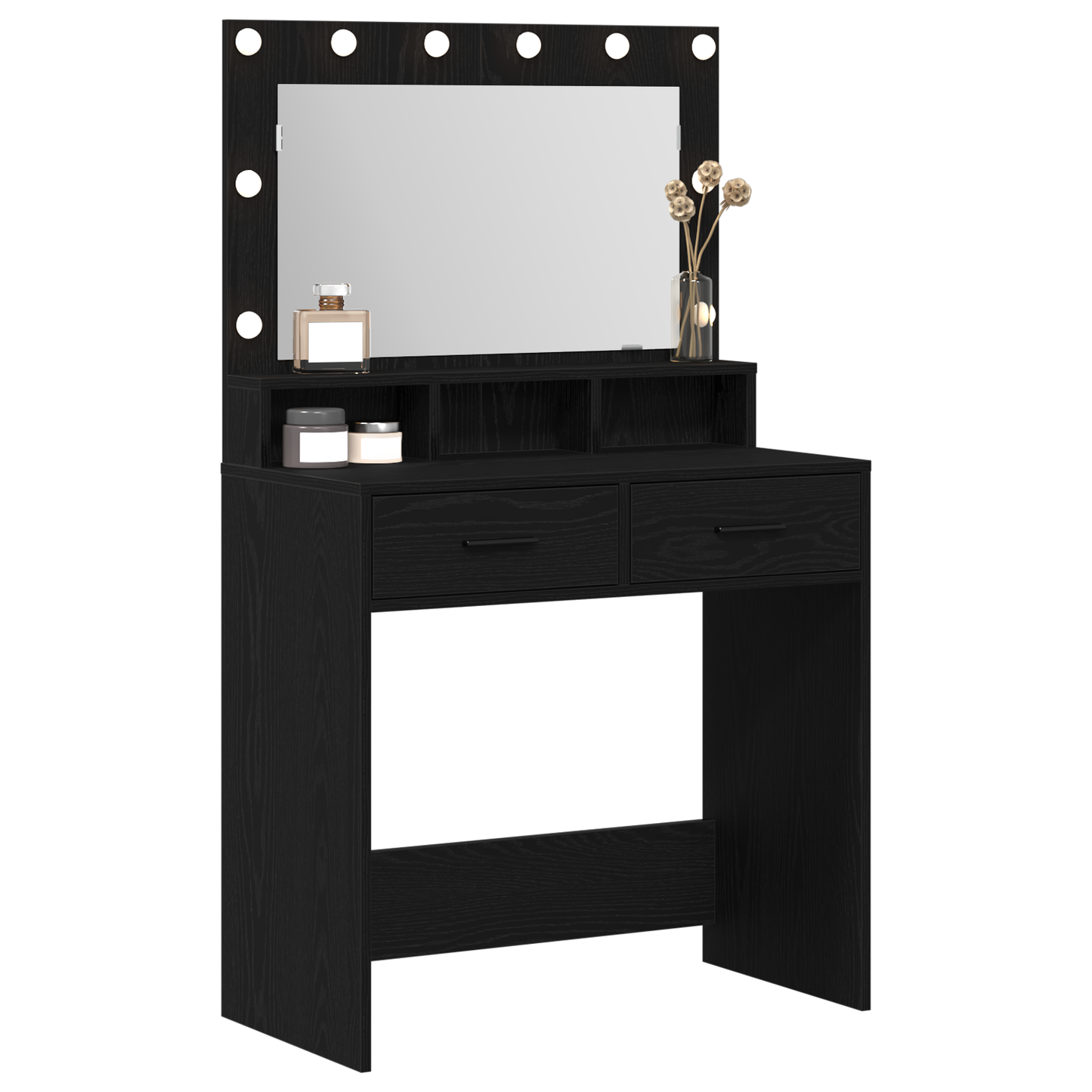 Dressing Table Black oak 79 x 41 x 135 cm Engineered wood