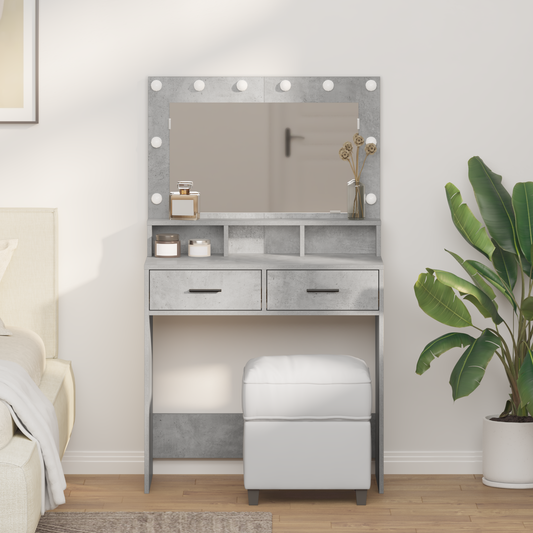 Dressing Table Concrete grey 79 x 41 x 135 cm Engineered wood