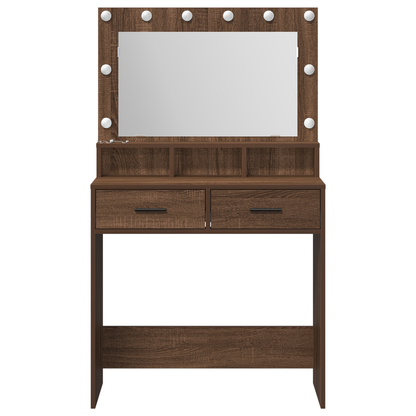 Dressing Table Brown Oak 79 x 41 x 135 cm Engineered wood