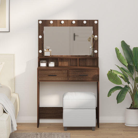 Dressing Table Brown Oak 79 x 41 x 135 cm Engineered wood