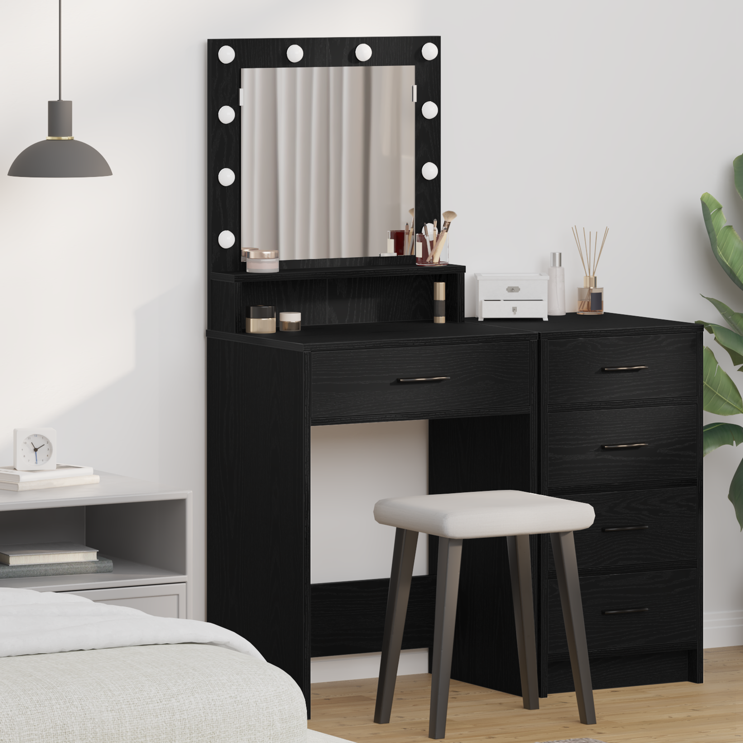 Dressing Table Black oak 50 x 41 x 135 cm Engineered wood