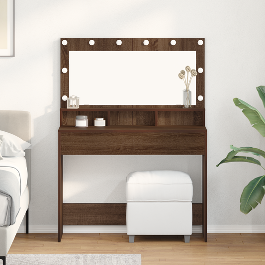 Dressing Table Brown Oak 100 x 41 x 135 cm Engineered wood