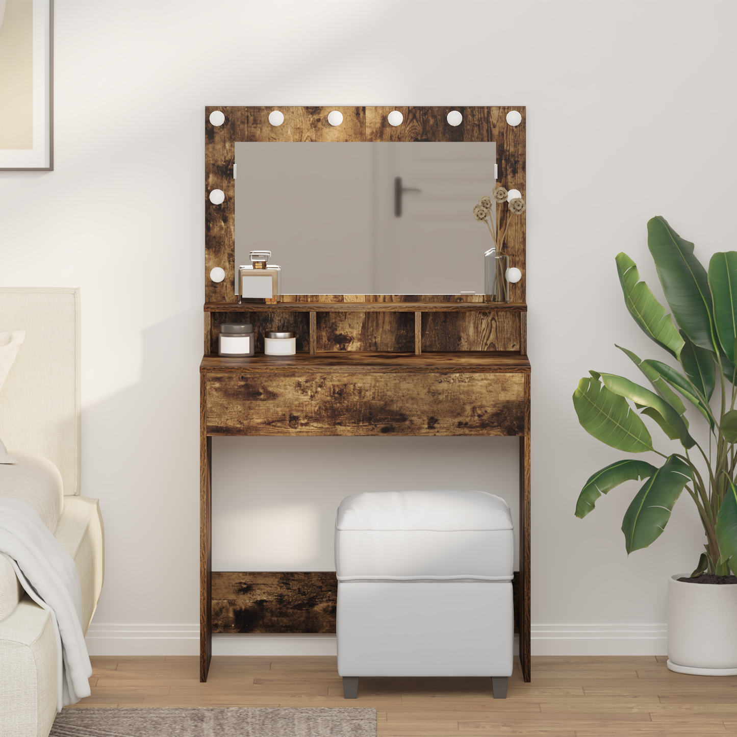 Dressing Table Smoked Oak 79 x 41 x 135 cm Engineered wood