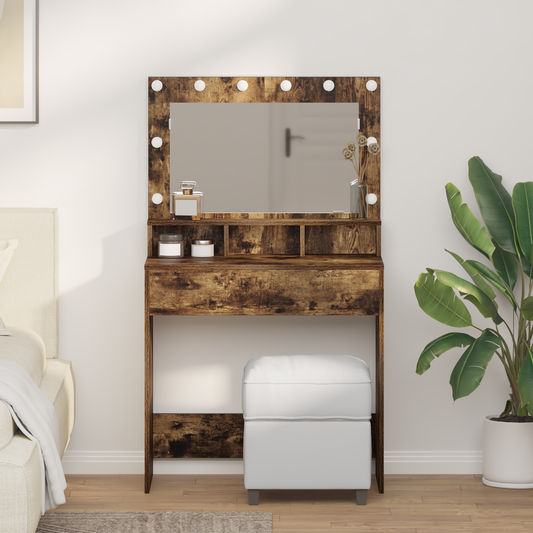 Dressing Table Smoked Oak 79 x 41 x 135 cm Engineered wood