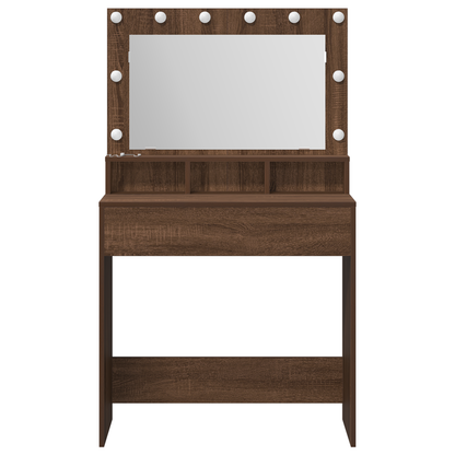 Dressing Table Brown Oak 79 x 41 x 135 cm Engineered wood