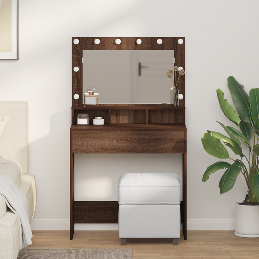 Dressing Table Brown Oak 79 x 41 x 135 cm Engineered wood