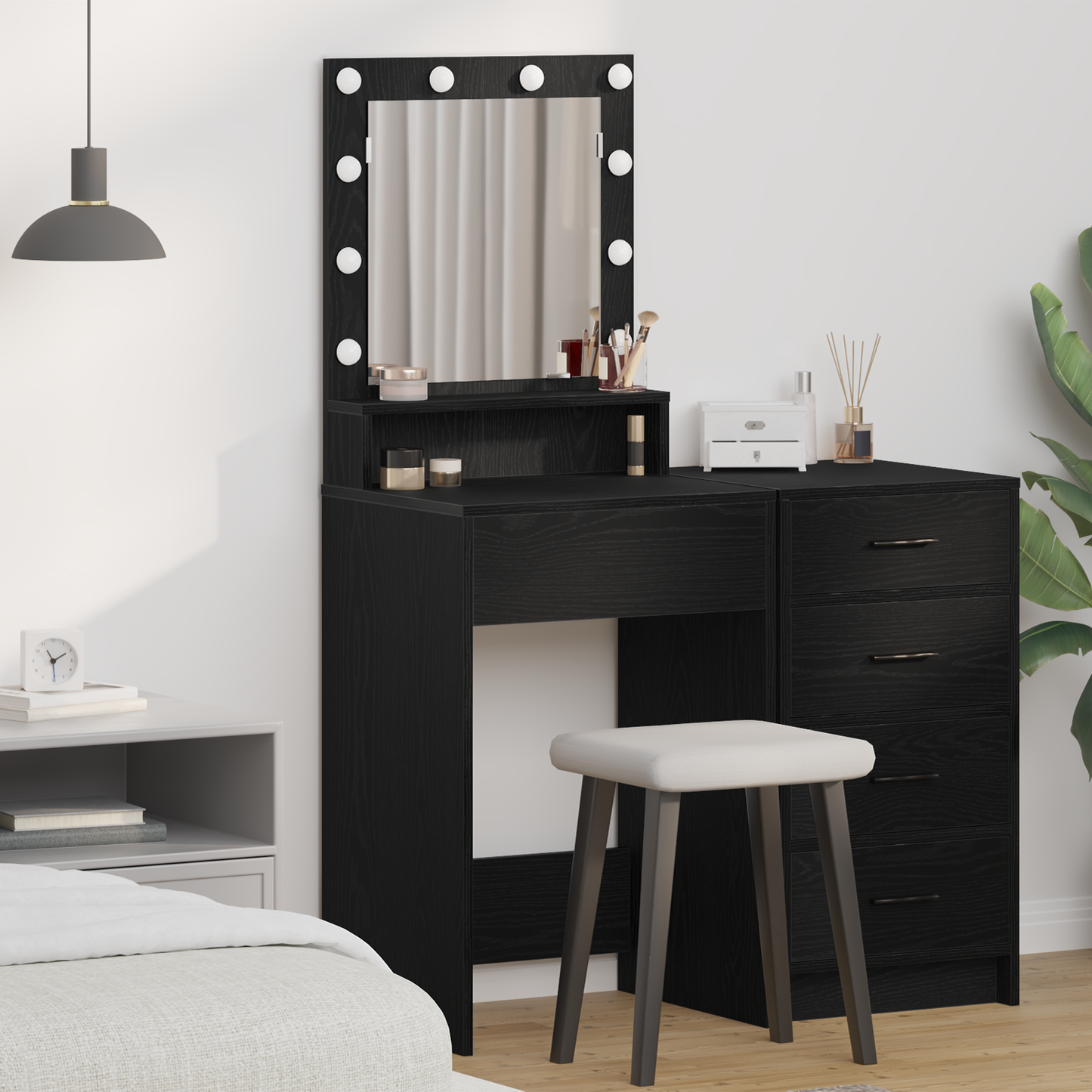 Dressing Table Black oak 50 x 41 x 135 cm Engineered wood