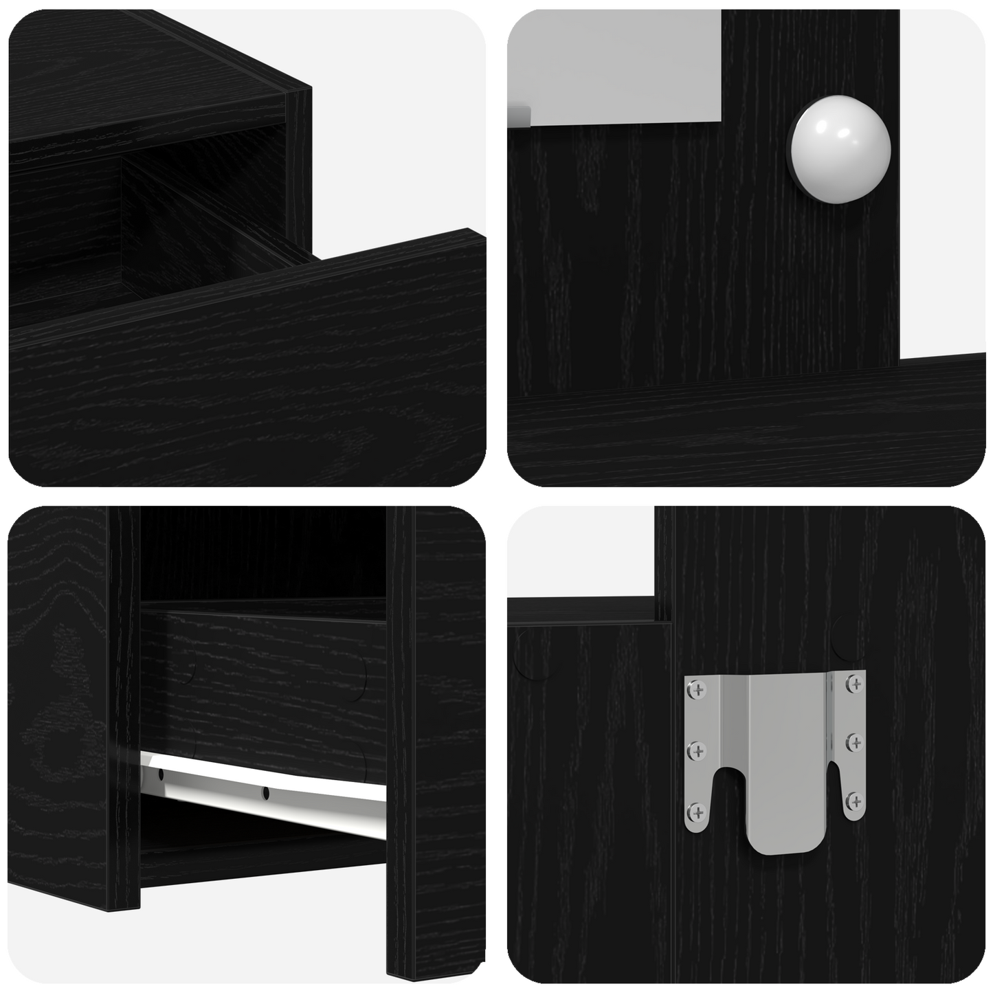 Dressing Table Black 100 x 40 x 70 cm Engineered wood