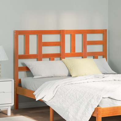 Bed Headboard Wax brown 145.5 x 4 x 104 cm Solid pine wood