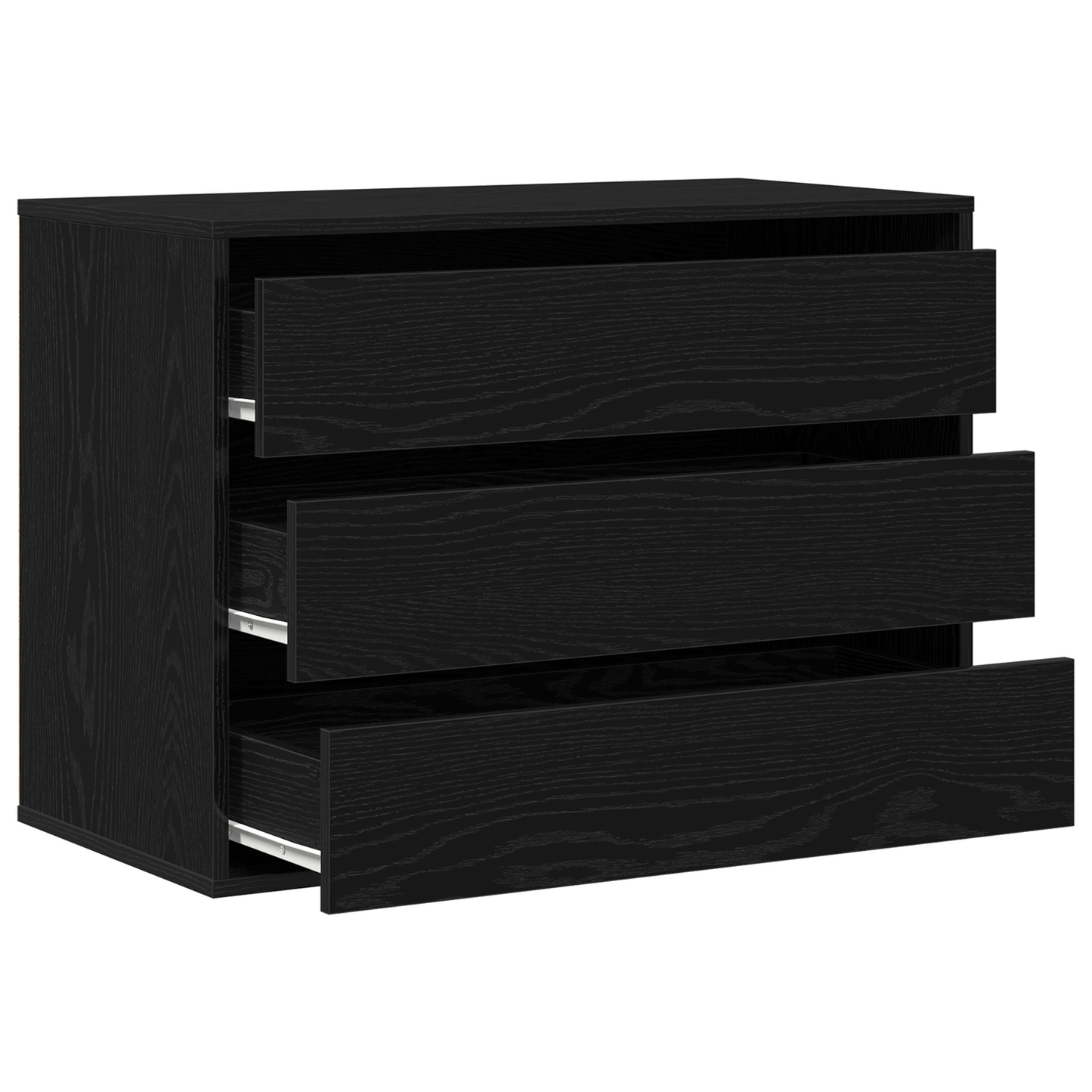 Drawer Cabinet Black 80 x 41 x 58 cm Engineered Wood