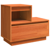 Bedside Cabinet with Drawer Wax brown Solid pinewood