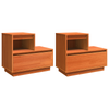 Bedside Cabinet 2 pcs Wax brown 60 x 34 x 51 cm Solid pinewood