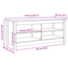 Shoe Bench with Shelf with Storage Wax brown Solid pine wood