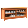 Shoe Bench with Shelf with Storage Wax brown Solid pine wood